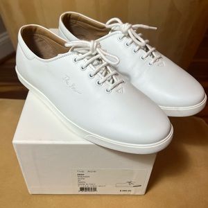 NWT The Row Dean Leather Embroidered Sneakers, Size 37